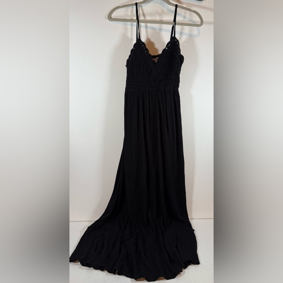 Charlotte Russe Womens Sz Medium Maxi Dress Black - Picture 7 of 16